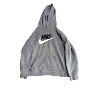 Kids Nike Gray Hoodie Sweatshirt Pullover Graphic Logo XL